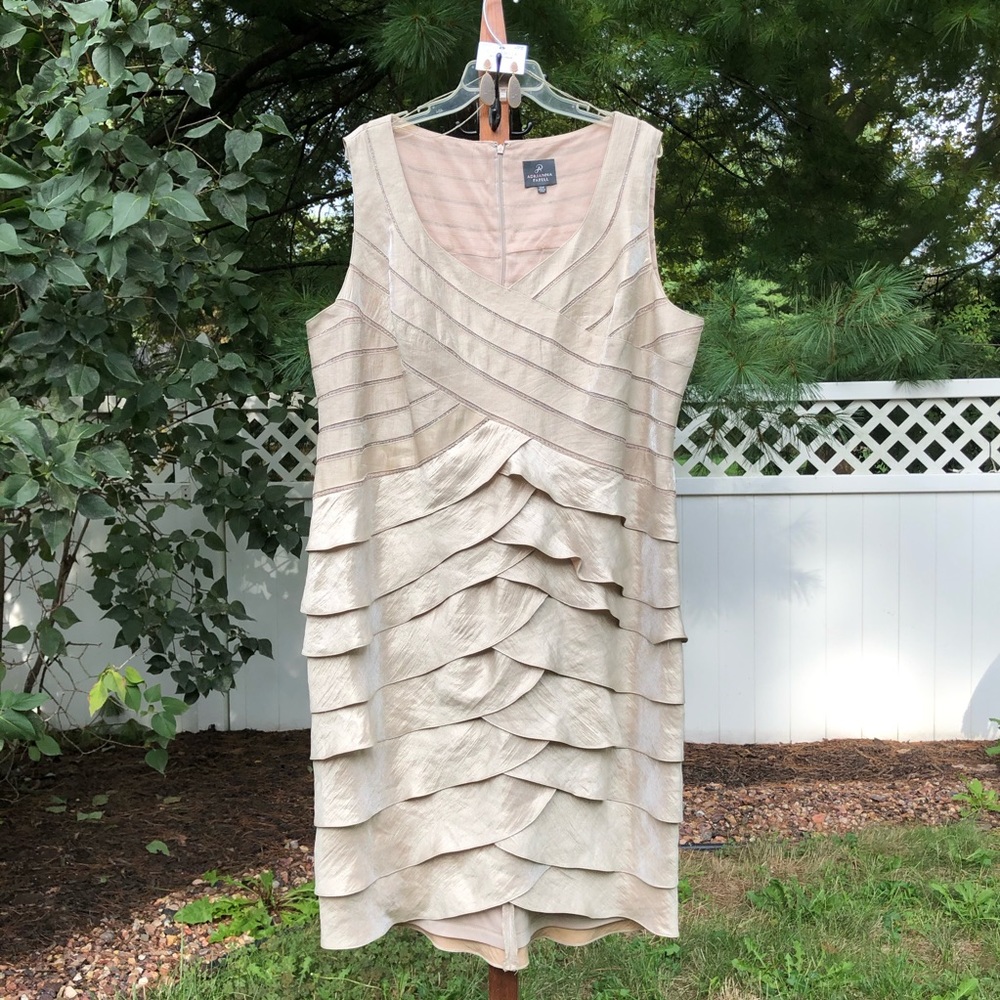Shimmery Adrianna Papell Tiered Cocktail Dress